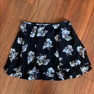Black floral skirt
